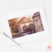 ファリダグリーンフィー絵画ルドのウォーターミルウォーターカラー 長方形シール (封筒)