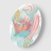 ファリダス抽象芸術-ミュートカラー ラージ壁時計 (傾斜)