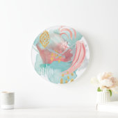 ファリダス抽象芸術-ミュートカラー ラージ壁時計 (ホーム)