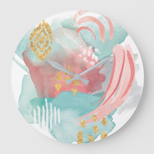 ファリダス抽象芸術-ミュートカラー ラージ壁時計 (正面)