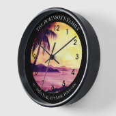 ファリダ·グリーンフィー絵画ルドの夕日 壁時計 (傾斜)