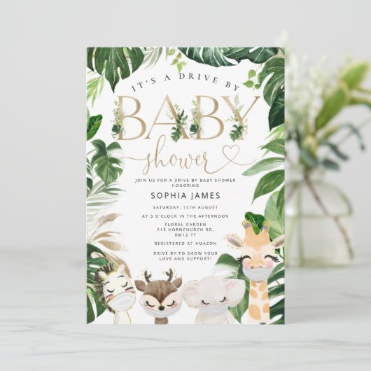 ファリン動物とファスク赤ちゃんシャワーでドライブ 招待状 (スタンド正面)