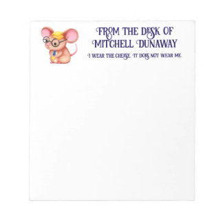 ファリー・チーズ・マン・ビジネス・マウス・タイ・眼鏡・オタッキー ノートパッド