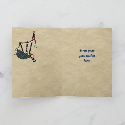 ファルカーソンバッジ&タータンチェックパーソナライズされたカード カード (内部)