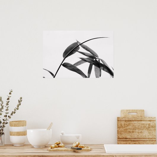 ファルゲシアsp.黒と白の竹 ポスター (キッチン)