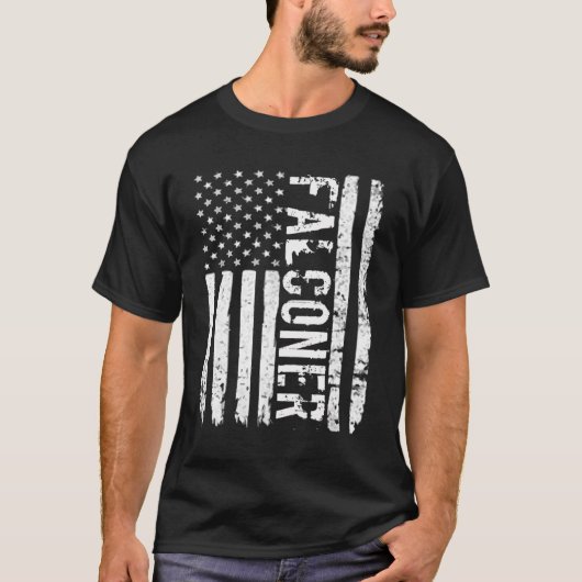 ファルコリー自然ファルコナー国旗 Tシャツ (正面)