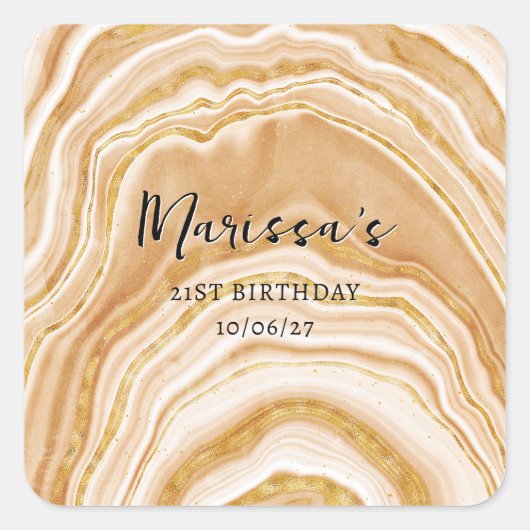 ファルシ黄金めのう 21歳の誕生日 スクエアシール (正面)