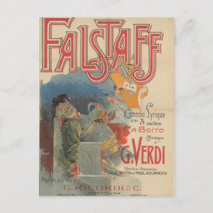 ファルスタッフオペラポスター（パリ首相1894年）ポスタカ ポストカード