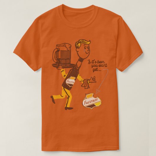 ファルスタッフレトロアンチェンドビールマン Tシャツ (デザイン正面)