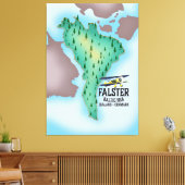 ファルスター島デンマーク旅行ポスター。 キャンバスプリント (インサイチュ (リビング))
