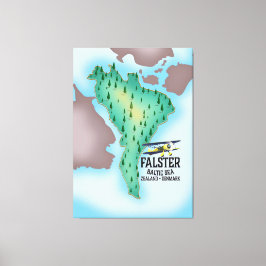 ファルスター島デンマーク旅行ポスター。 キャンバスプリント