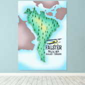 ファルスター島デンマーク旅行ポスター。 キャンバスプリント (インサイチュ (ウッドフロア))