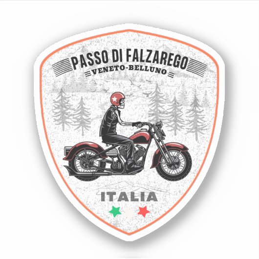 ファルツァレゴ峠 - イタリアの山岳パストリップ シール (正面)