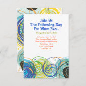 ファルティーアートバーバルミツワーパーティーカード 招待状 (正面/裏面)