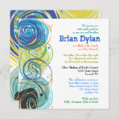 ファルトアートシーバーバルミツワー招待状 招待状 (正面/裏面)