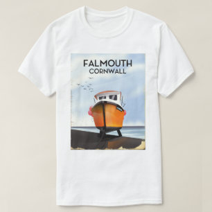ファルマウスコーンウォール魚釣りボート旅行ポスター Tシャツ