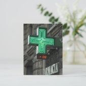 ファルマシア外のネオングリーンクロス(ドラッグストアまたは ポストカード (スタンド正面)