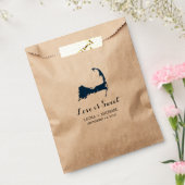 ファルマス岬コッドの地図とハート |お引き立て フェイバーバッグ (封をした状態)