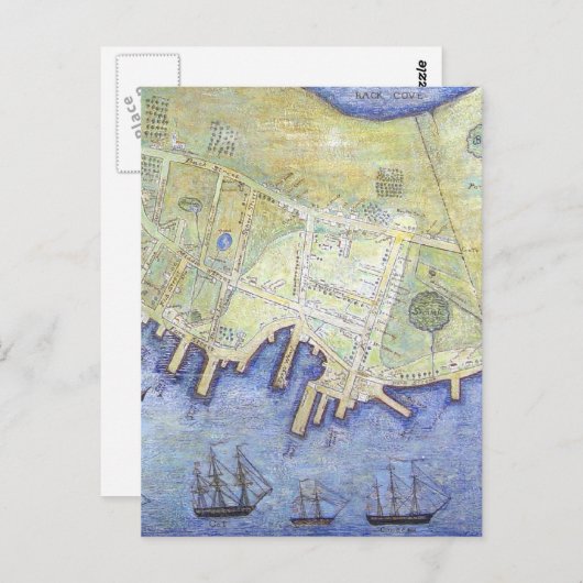 ファルマス・ネック・メインのヴィンテージの地図(1775) ポストカード (正面/裏面)