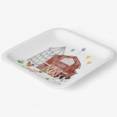 ファルミヤード納屋周囲の庭ファームアニマルズバースデーパーティー ペーパープレート (傾斜あり)