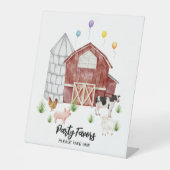 ファルミヤード納屋周囲の庭ファームアニマルズバースデーパーティー 台座サイン (正面)