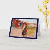 ファルンの家と女の子 カード (黄色い花)