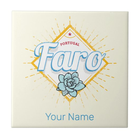 ファロアルガルヴポルトガルレトロ多肉食ヴィンテージ タイル (正面)