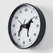 ファローハウンドドグーブリーシルエット 壁時計 (傾斜)