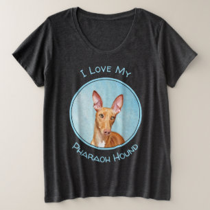 ファロー絵画ハウンド – Cuteオリジナルドッグアート プラスサイズTシャツ