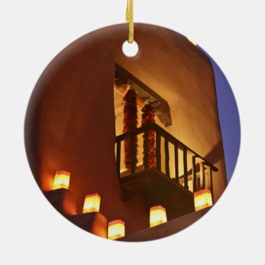 ファロ伝統的リトはadobeの構造を照らす セラミックオーナメント (裏面)