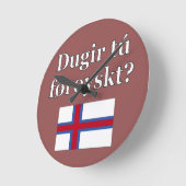 ファロ話ース？ファロース語でフラグ ラウンド壁時計 (傾斜)