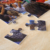 ファンでいっぱいのサッカースポーツスタジアム ジグソーパズル (側面)