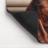 ファンで冷やされるアイリッシュセッター マウスパッド (コーナー)