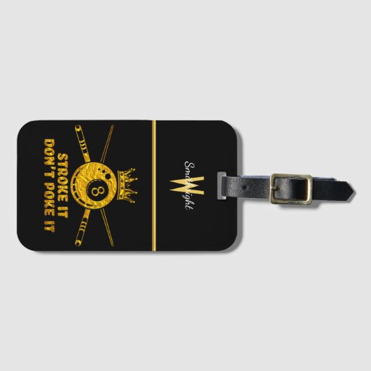 ファンとプレイヤーのためのビリヤード引用文 ラゲッジタグ (正面横)