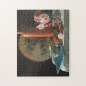 ファンと絵画バラで静物生活 ジグソーパズル (縦)