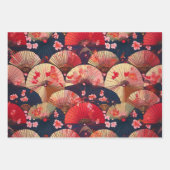 ファンと花 ラッピングペーパーシート (正面3)