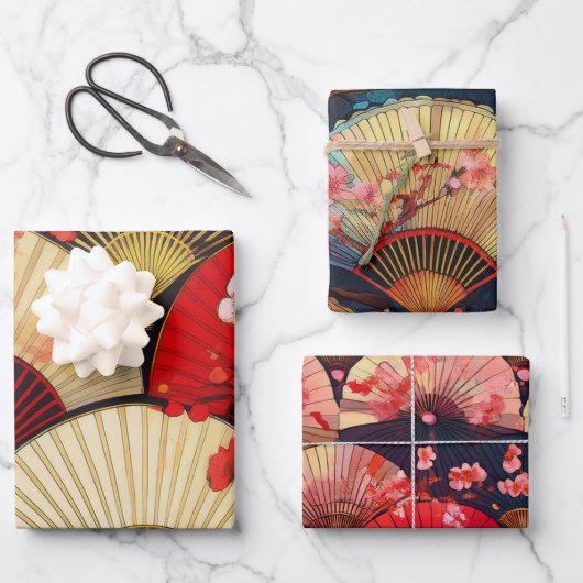 ファンと花 ラッピングペーパーシート (正面)