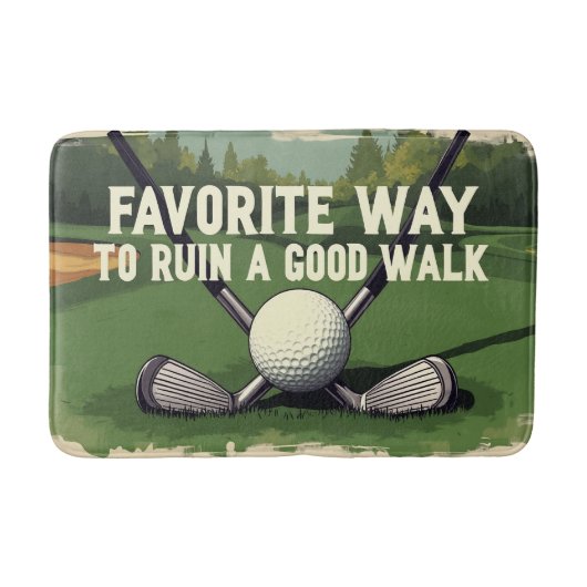 ファンのための可愛いゴルフのユーモアのバスルームの装飾 バスマット (正面)