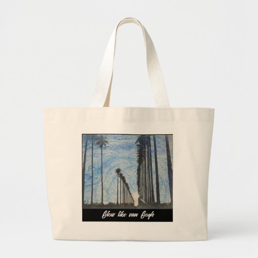 ファンのようなグローゴッホトート ラージトートバッグ (正面)