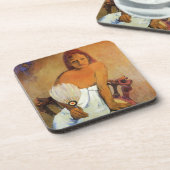 ファンのコースターを持つGauguinの女の子 コースター (左側)