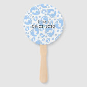 ファンのセット赤ちゃんブルー足少年 ハンドファン (正面)