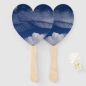 ファンの上の青い空と白い雲 ハンドファン (正面&裏面)