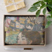 ファンの切り離しを持つグスタフクリムト女性 薄葉紙 (ギフト)