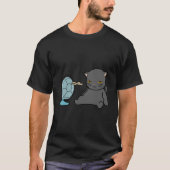 ファンの前の夏の猫デザイン | 犬デザイン Tシャツ (正面)