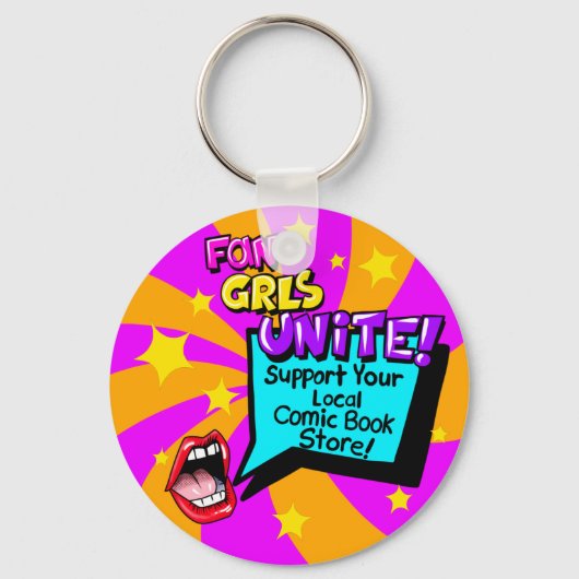 ファンの女の子ユナイト！漫画ブックインスパイアキーチェーン キーホルダー (正面)