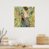 ファンの女性，グスタフクリムト,1907,アールヌーボー，ヴィンタグ ポスター (キッチン)