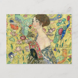 ファンの女性,グスタフクリムト,1907,アールヌーボー,ヴィンタグ ポストカード