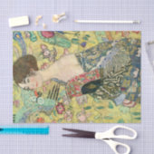 ファンの女性,グスタフクリムト,1907,アールヌーボー,ヴィンタグ 薄葉紙 (クラフト)