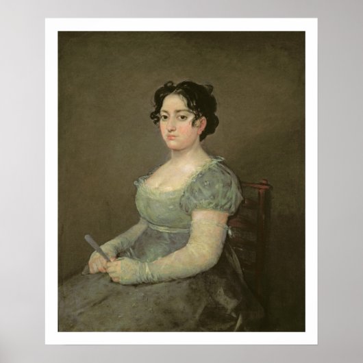 ファンの女性, c.1805-06 (キャンバス上の油) ポスター (正面)