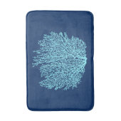 ファンの珊瑚のプリント、深いコバルトブルーの水 バスマット (正面縦)